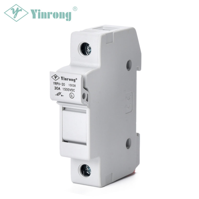 1500VDC 30A 10 × 38 มม. Solar PV DIN Rail Fuse Holder