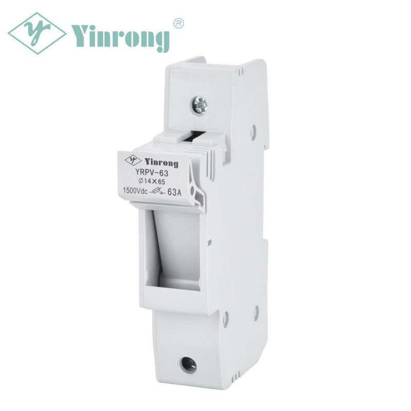 1500VDC 63A 14 × 65 มม. Solar PV DIN Rail Fuse Holder